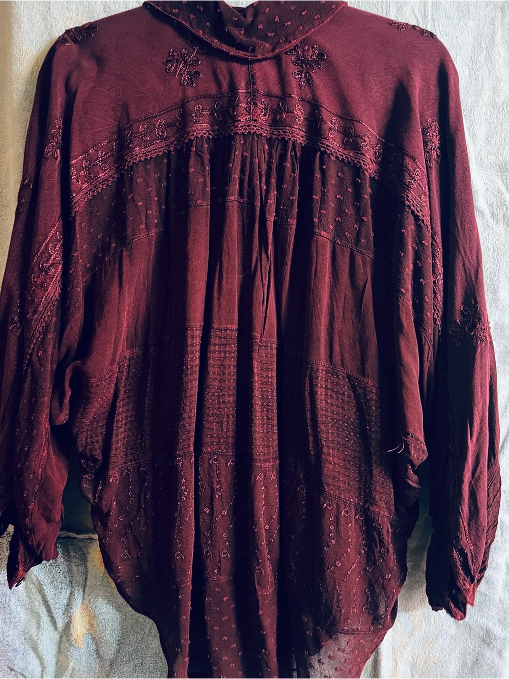 Young Threads Maroon Button-Front Relaxed Blouse - Picture 2 of 6